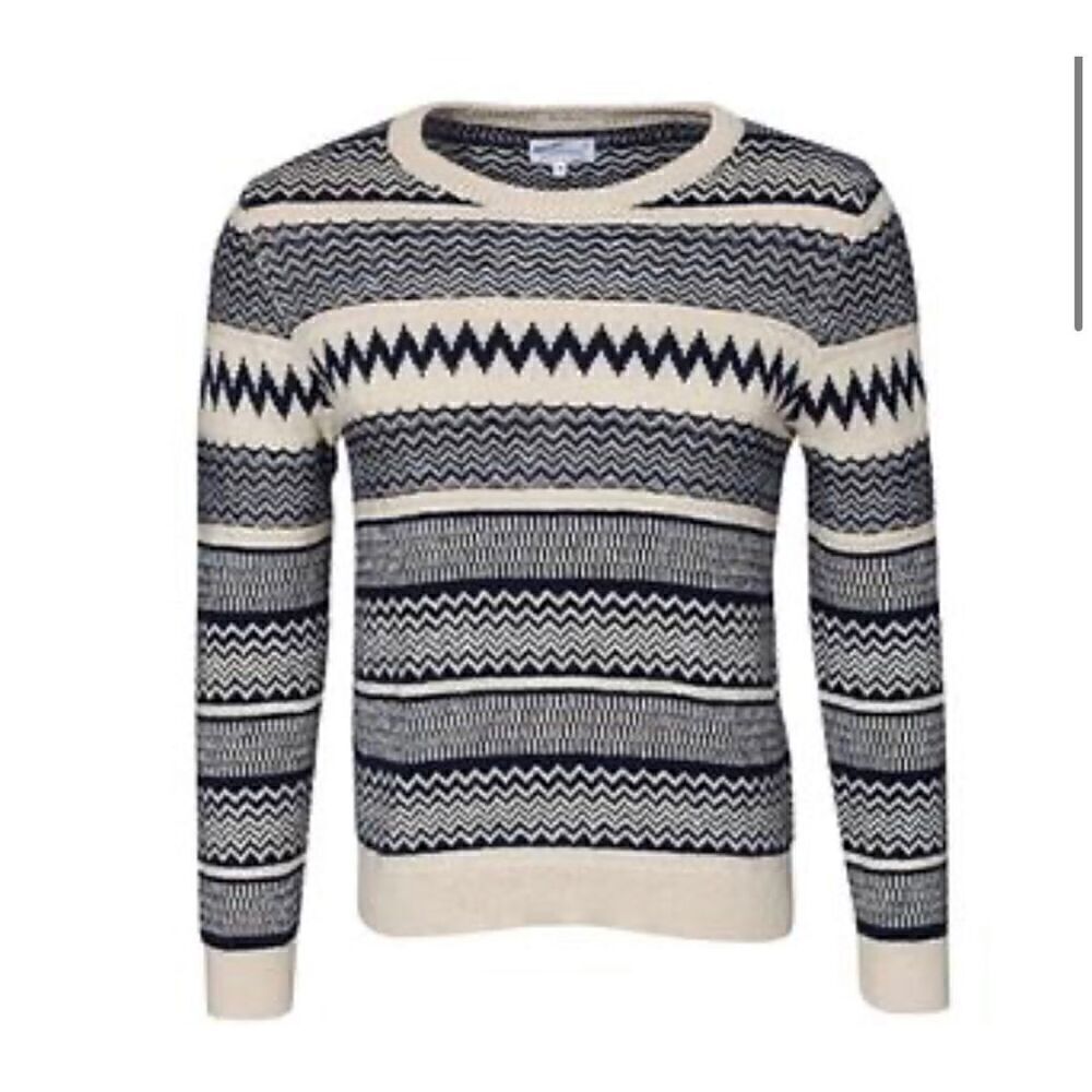 Gant Rugger The Jacquard Sweater Cream/Marine - Picture 2 of 9